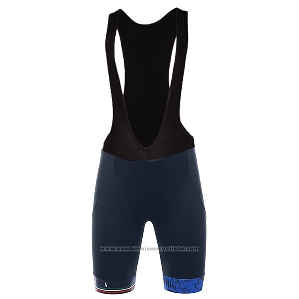 2017 Maillot Cyclisme Italie Noir et Bleu Manches Courtes et Cuissard